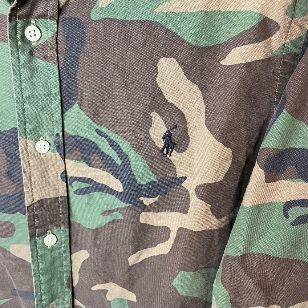 Vintage Ralph Lauren Camouflage Long‎ Sleeve Button Up Casual Shirt Size Medium - Picture 3 of 6